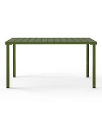 59" Iron Metal Outdoor Rectangular Patio Dining Table For 6