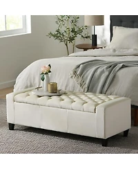 Tufted Upholstered Storage Ottoman Bench with Lift-Top and Versatile Seating for Bedroom or Living Room-The Pop Home