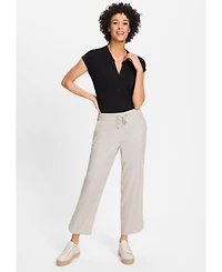 Olsen Women's Mona Fit Pull-On Linen Blend Pant