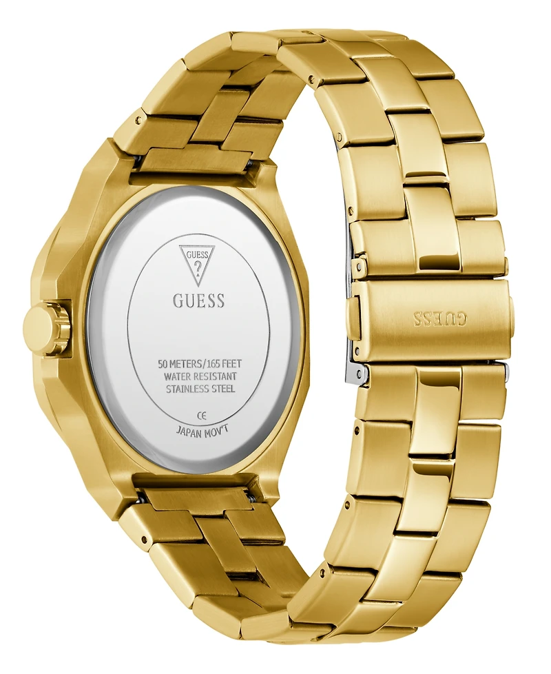 Guess Men's Analog Gold-Tone Stainless Steel Watch, 42mm