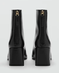 Mango Women's Block Square Toed Ankle Boots