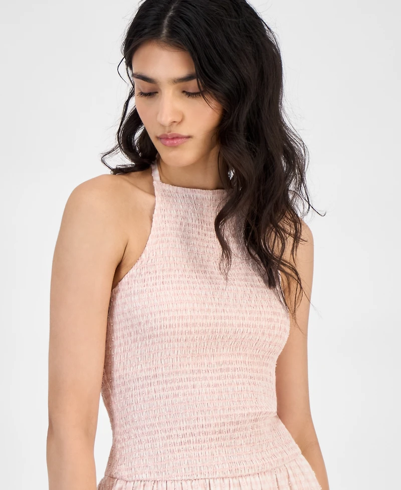 And Now This Women's Cotton Gingham Smocked Halter Maxi Dress, Exclusively at Macy's