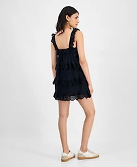And Now This Women's Eyelet Cotton Tiered Mini Dress, Exclusively at Macy's