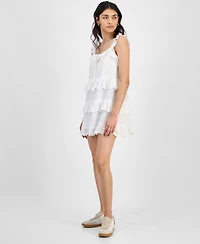 And Now This Women's Eyelet Cotton Tiered Mini Dress, Exclusively at Macy's