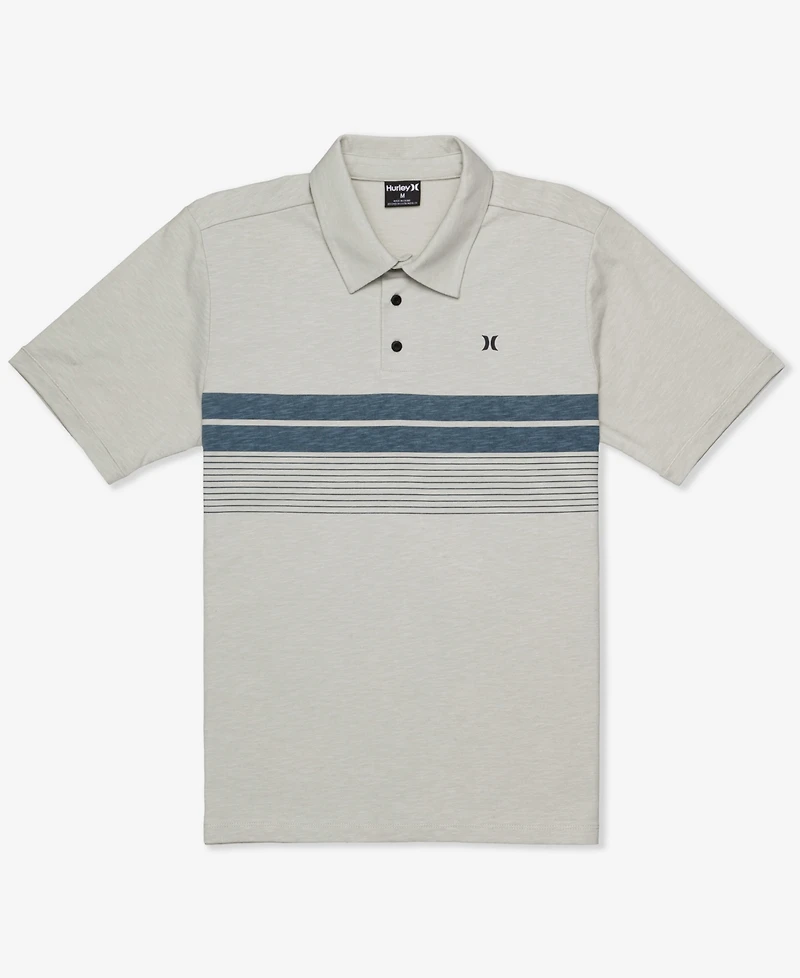 Hurley Men's Printed Stripe Slub Short Sleeve Polo Shirt