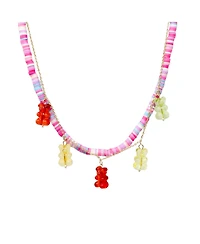 Zomi Gems Girls Colorful Disk Necklace & Charm Duo, Gummy Bears
