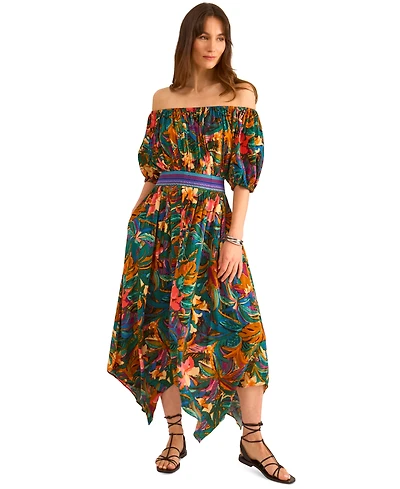 Vince Camuto Women's Printed Off-The-Shoulder Dress