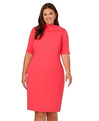 Adrianna Papell Plus Roll-Neck Sheath Dress