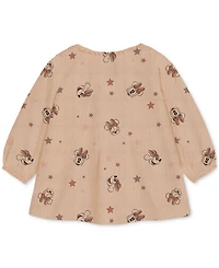Disney Baby Girls Cotton Minnie Mouse Gauze Top & Denim Pants, 2 Piece Set