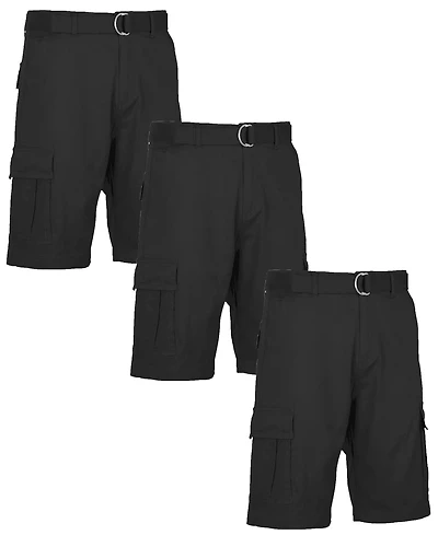 Blu Rock Men's 3-Pack Flex Stretch Cargo Shorts