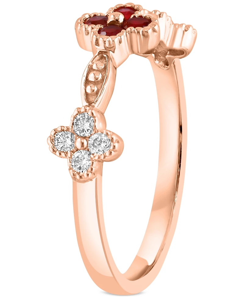 Lali Jewels Ruby (1/5 ct. t.w.) & Diamond (1/5 ct. t.w.) Ring in 14k Rose Gold