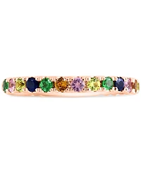 Lali Jewels Multicolor Sapphire (3/8 ct. t.w.) & Tsavorite (1/8 ct. t.w.) Band Ring in 14k Rose Gold