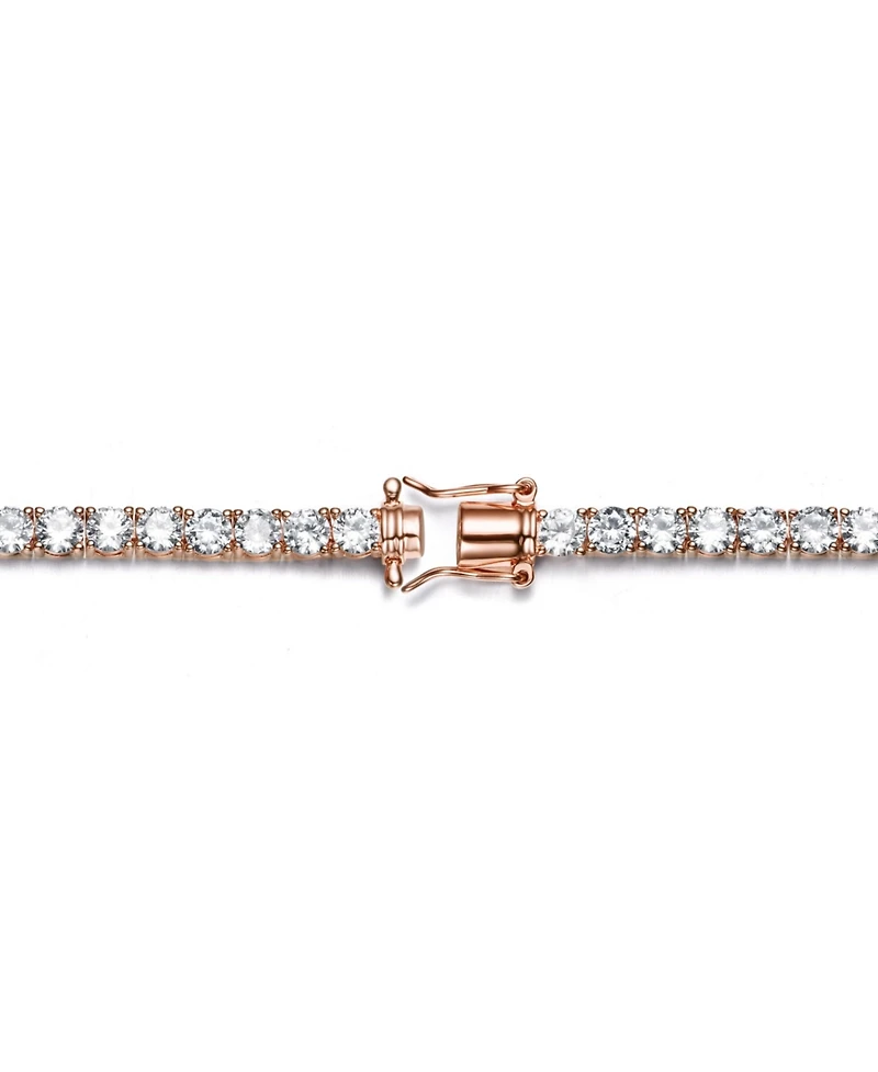 Rachel Glauber Cubic Zirconia 4MM Magnetic Lock Tennis Bracelet