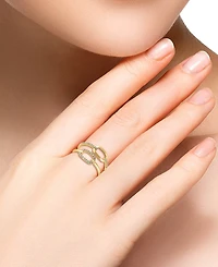 Lali Jewels Diamond Chain Link Double Row Ring (1/6 ct. t.w.) in 14k Gold