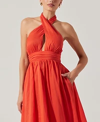 Astr the Label Women's Kalia Halter Keyhole Dress