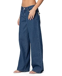 Edikted Women's Lacey Pocket Low Rise Jeans