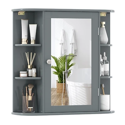 Gymax Wall Mounted Medicine Storage Cabinet Bathroom Organizer Cupboard W/Mirror