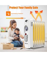 Gymax 700W Oil Filled Space Heater Radiator w/ Adjustable Thermostat Home Office