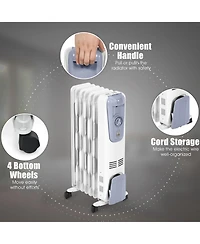 Gymax 1500W Oil Filled Space Heater Radiator w/ Adjustable Thermostat Home Office