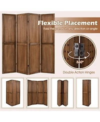 Pegboard Display with 360° Metal Hinges and Solid Wood Frame-4 Panel