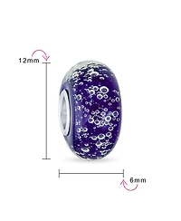 Bling Jewelry Murano Glass Charm Bead Sterling Silver Core Green Pink Blue Aqua Red Ocean Spacer