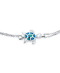 Bling Jewelry Hawaii Nautical Charm Sea Blue Opal Turtle Anklet Ankle Bracelet Sterling Silver