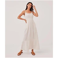 Pact Women's Organic Cotton Coastal Double Gauze Cami Maxi Dress