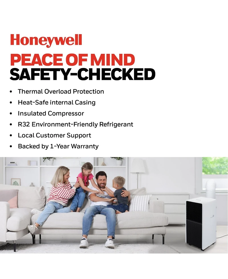 Honeywell 13,500 Btu Slim & Smart WiFi Portable Ac with Fan, Dehumidifier, Alexa/Google Home Voice Control – Cools Up to 660 Sq. Ft., HX4CESVWG