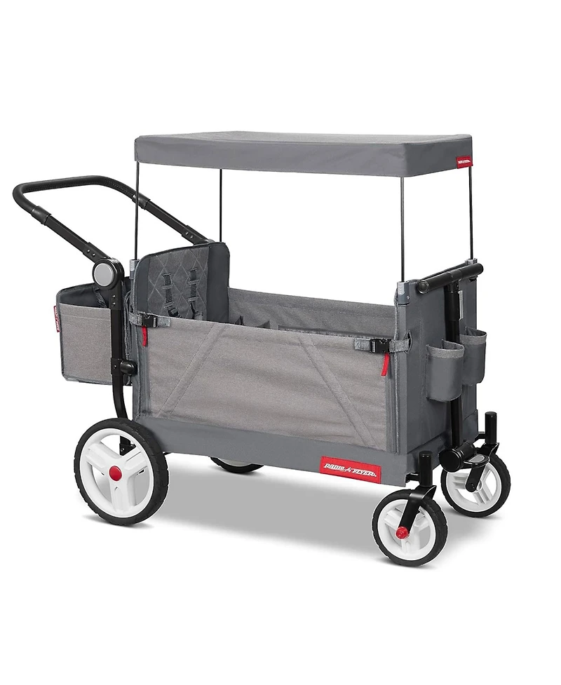 Radio Flyer Odyssey Collapsible Stroll N Wagon with Storage Bag, Light Gray