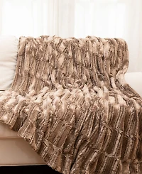 Cheer Collection Luxuriously Soft Faux Fur Design Blanket, 60" x 70"