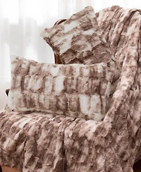 Cheer Collection Decorative Faux Fur Deccorative Pillow Set, 12" x 20"