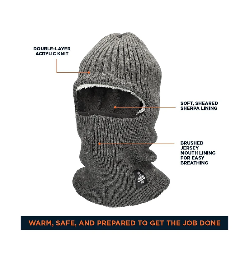 RefrigiWear Men's Sherpa-Lined Balaclava - Insulated Full-Face Winter Mask with Thermal Comfort