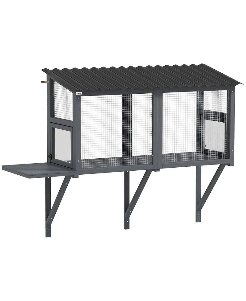 PawHut Outdoor Cat Catio, Cat Enclosure Window Perch with Jumping Platform