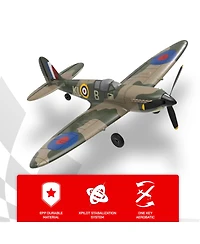Volantexrc 4-ch Spitfire One Key Remote Control Plane Ultralight Design with Xpilot Stabilization, Gyroscope, and 3 Level Control, Camouflage