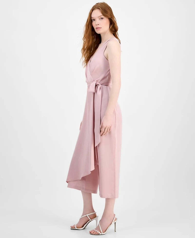 Connected Women's Draped Sleeveless Surplice Jumpsuit