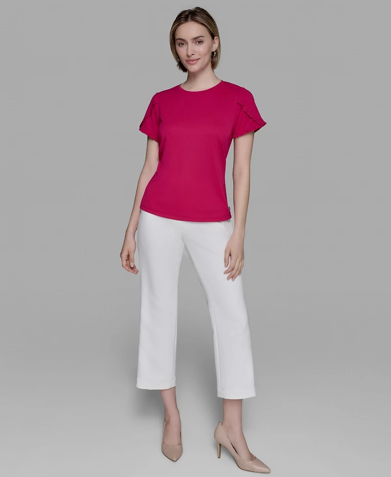 Karl Lagerfeld Paris Women's Tulip-Sleeve Knit Top