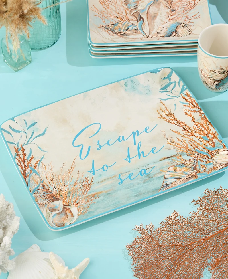 Certified International Escape to the Sea Rectangular Platter