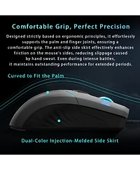 Thunderobot MG701 Wired Gaming Mouse, Ultimate Gaming-Grade Chip, 4200 Dpi Optical Sensor, High Rolling Rate, Ergonomic Design with Anti-Slip Side Gri
