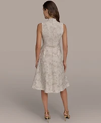 Donna Karan New York Women's Belted Jacquard Dress