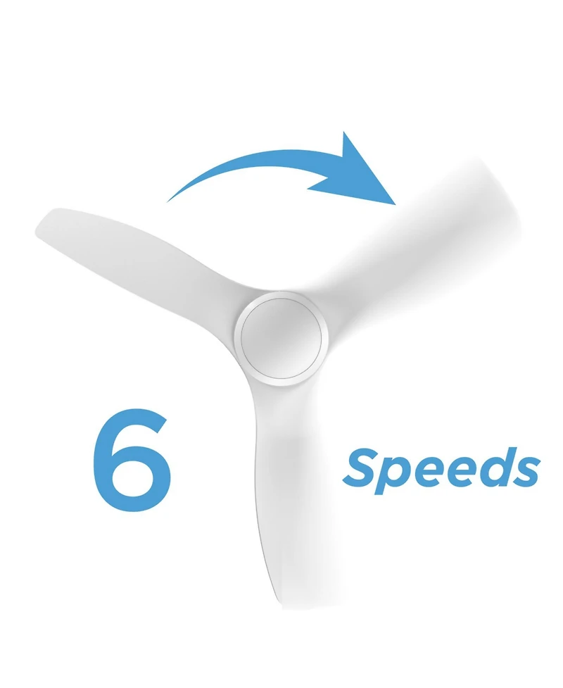 All Seasons 52" Ceiling Fan with Light, Quiet, Alexa/Google, 3 Color Led Lights, Reversible