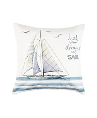 Let Your Dreams Set Sail Embroidered Throw Pillow, 18" x 18"