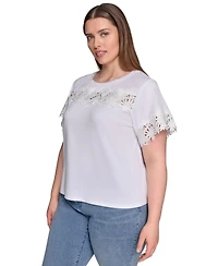 Karl Lagerfeld Paris Plus Cutout Knit Top