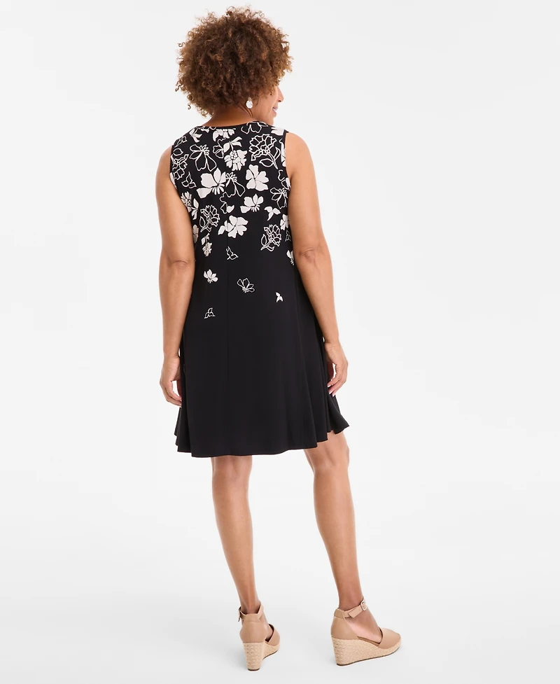 Women's Printed Sleeveless Flip-Flop Dress