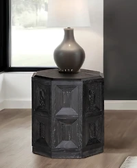 Furniture of America 20" Wood Flonnin Hexagon End Table