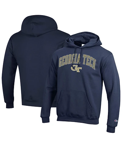 Champion Men's Navy Georgia Tech Yellow Jackets Arch Over Logo Pullover Hoodie