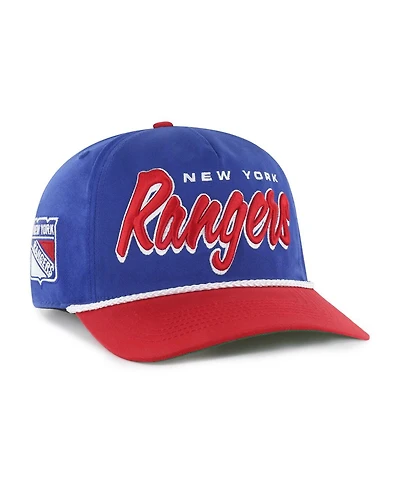 '47 Brand Men's Blue/Red New York Rangers Drop Shadow Rope Hitch Adjustable Hat