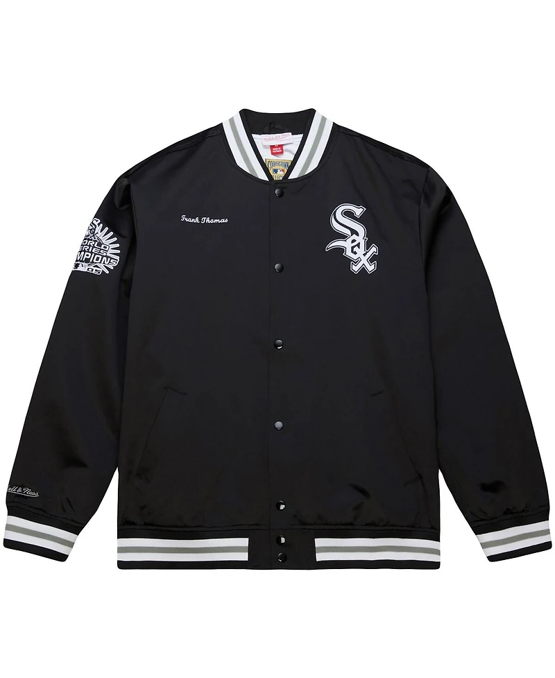 Mitchell & Ness Men's Frank Thomas Black Chicago White Sox Legends Collection Vintage Satin Full-Snap Jacket