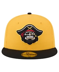 New Era Men's Yellow/Black Bradenton Marauders Authentic Collection 59FIFTY Fitted Hat