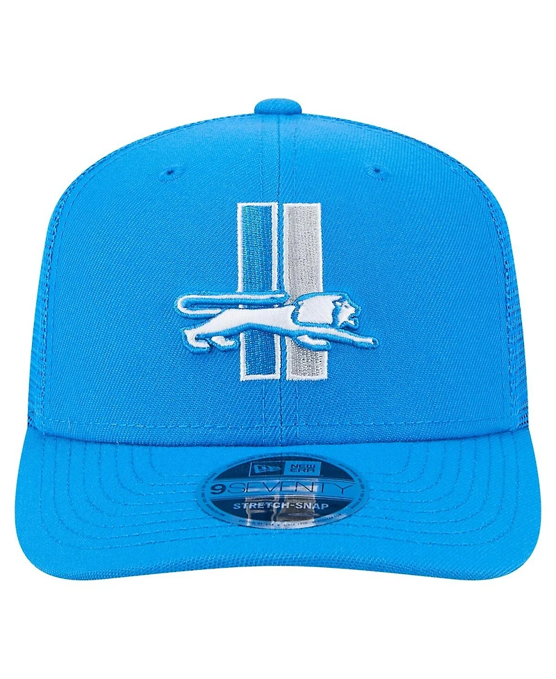 New Era Men's Blue Detroit Lions Main Trucker 9SEVENTY Stretch-Snap Hat