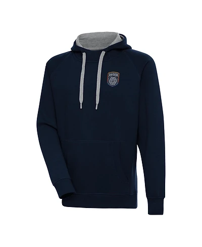 Antigua Men's Navy San Diego Fc Victory Raglan Pullover Hoodie